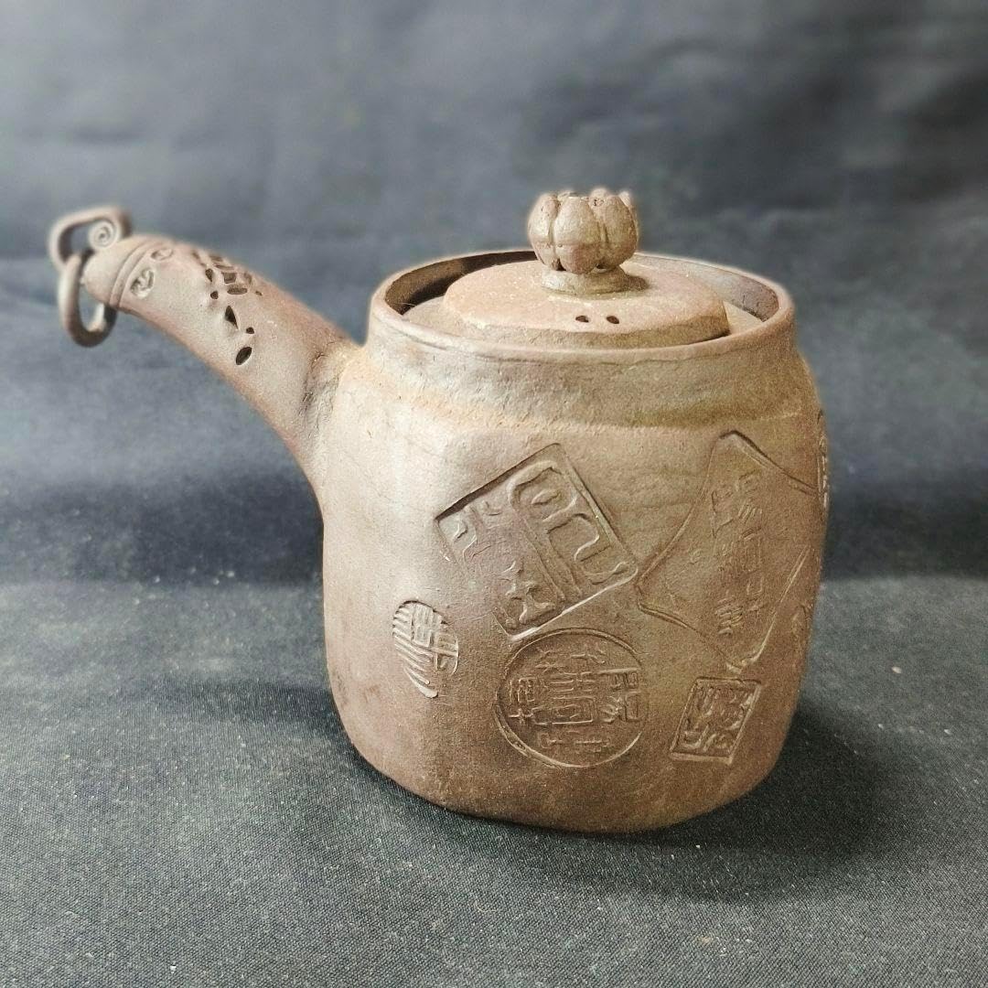 煎茶道具 萬古焼急須 作家物 手作り陶芸品 時代物 骨董 旧家蔵出し美品 中国茶 煎茶道具 萬古焼急須 作家物 手作り陶芸品 時代物 骨董 旧家